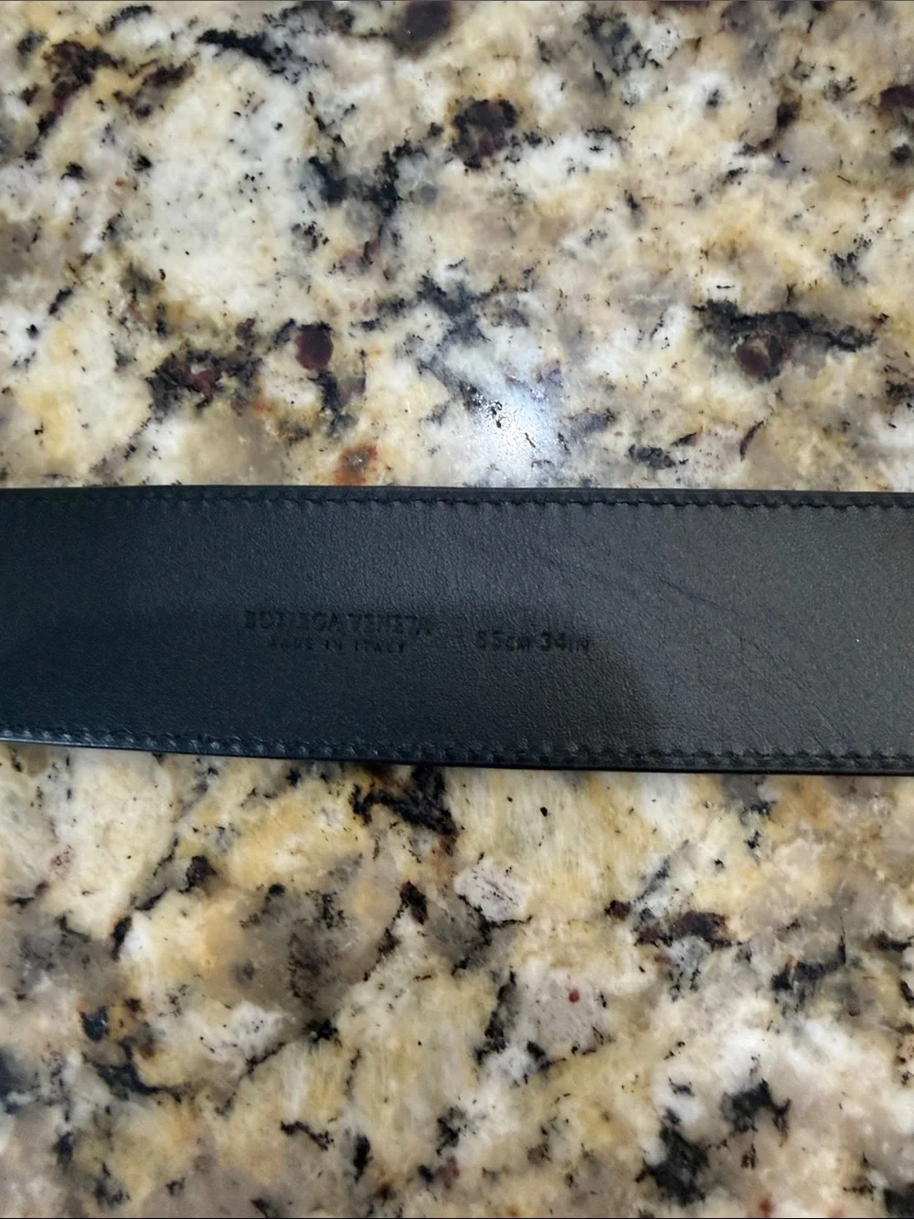 Bottega Veneta Black Leather Belt with Silver Buckle